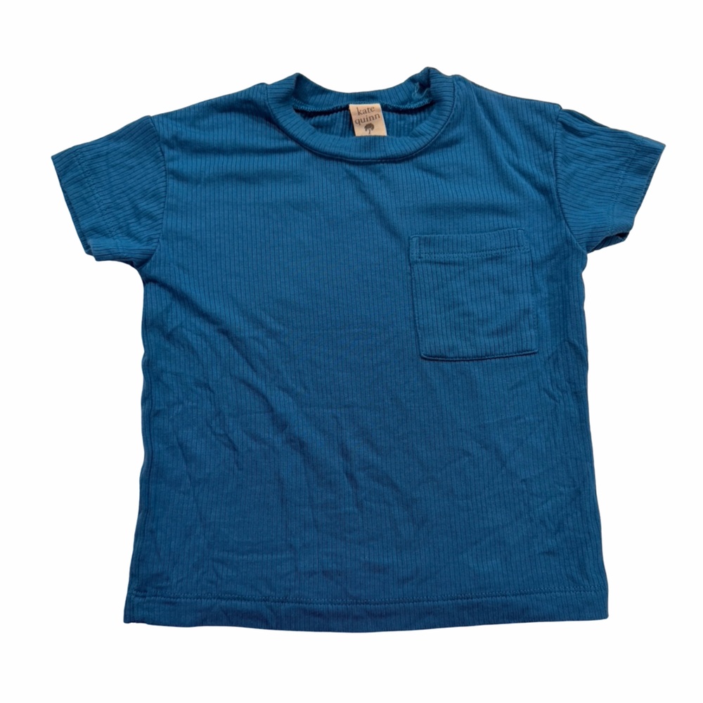 Kate Quinn Ribbed Pocket Tee Blue 18–24M